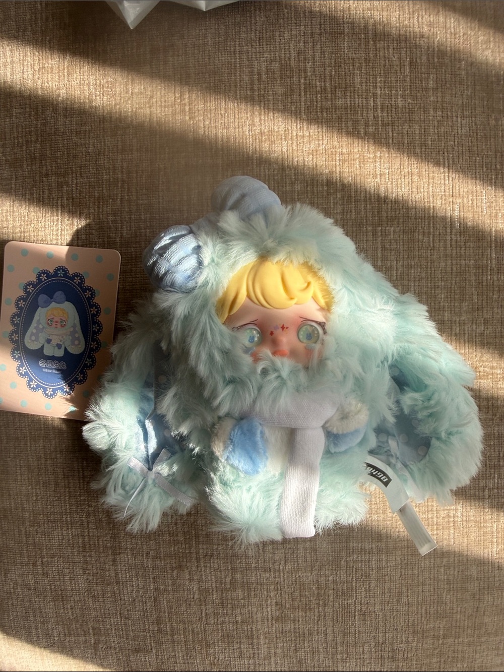 YOMI blue Plush Bunny winter bunny - Soft Blue Kids Toy
